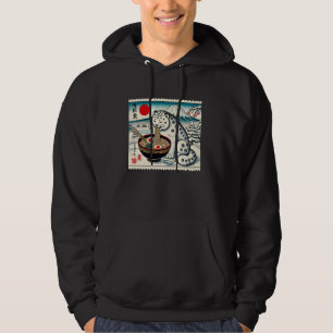 Sunset Japanese Mt. Fuji Postage Stamp Snow Leopar Hoodie