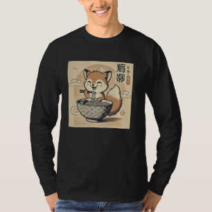 Sunset Japanese Noodle Lover Wildlife Cute Fox Pup T-Shirt
