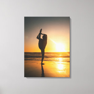 Sunset jogging Premium Wrapped Canvas (Gloss)