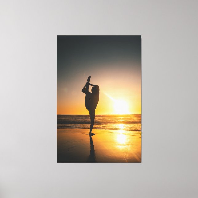 Sunset Jogging Premium Wrapped Canvas (Gloss) (Front)