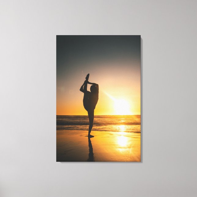 Sunset jogging Premium Wrapped Canvas (Gloss) (Front)