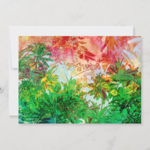 Sunset Jungle Tropical Palm Leaves Holiday Card