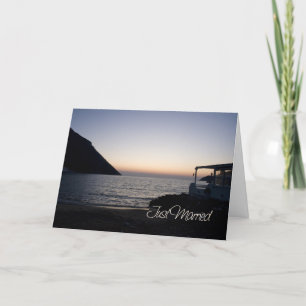 Sunset Just Married Announcement Card