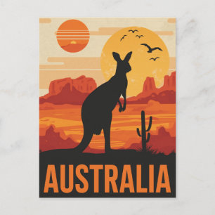 Sunset Kangaroo in Australia Postcard