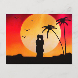 Sunset Kiss Postcard