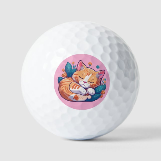 Sunset Kitty Golf Balls (Front)