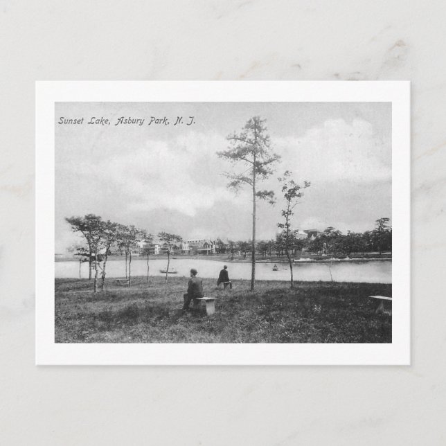 Sunset Lake, Asbury Park, New Jersey Vintage Postcard (Front)