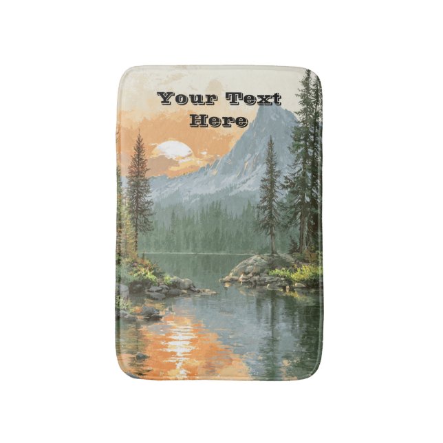 Sunset Lake Bath Mat (Front Vertical)