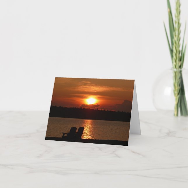 Sunset Lake (Blank Inside) Card (Front)