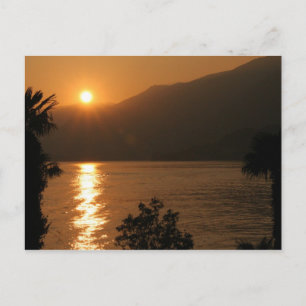 sunset ~ lake como postcard