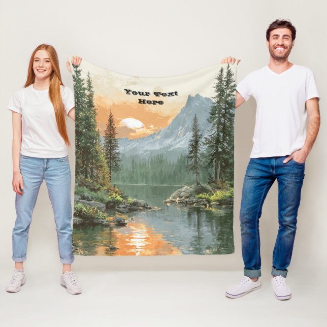 Sunset Lake Fleece Blanket (In Situ)