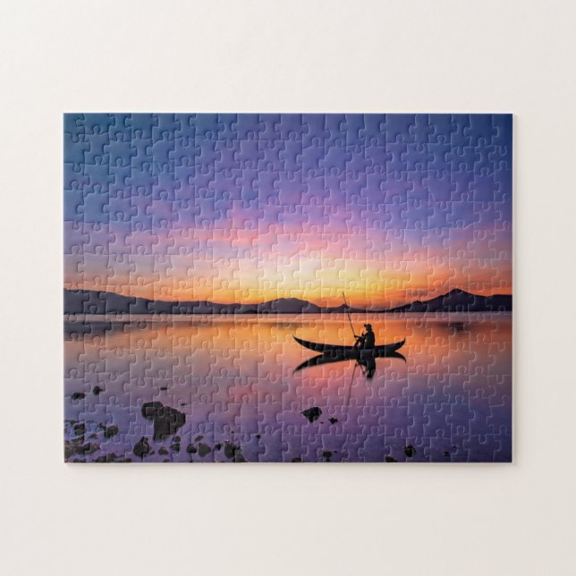 Sunset Lake Jigsaw Puzzle (Horizontal)
