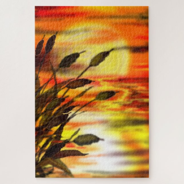 Sunset Lake Jigsaw Puzzle (Vertical)