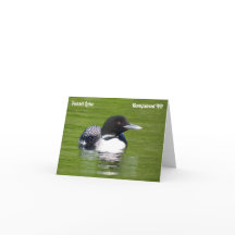 Sunset Lake Loon Folded Blank Card