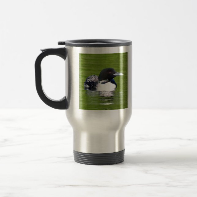 Sunset Lake Loon Travel Mug (Left)