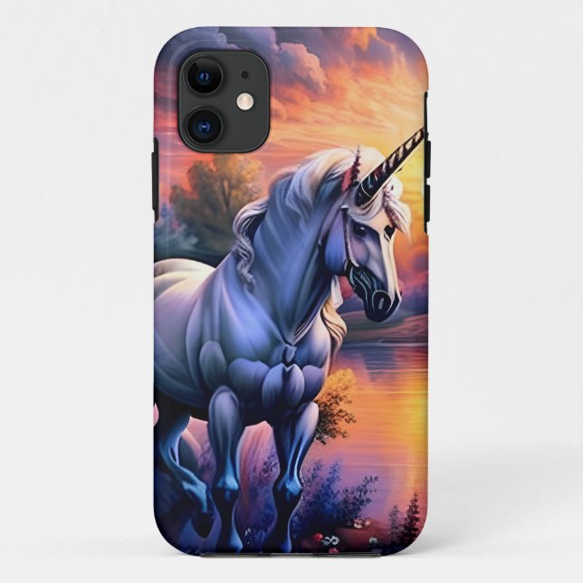 Sunset Lake River Unicorn Seven Case-Mate iPhone Case (Back)