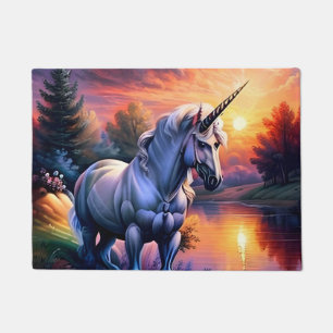 Sunset Lake River Unicorn Seven Doormat