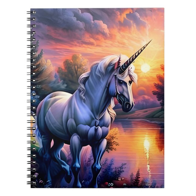 Sunset Lake River Unicorn Seven Notebook (Front)