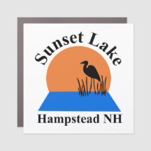 Sunset Lake Square Magent Car Magnet