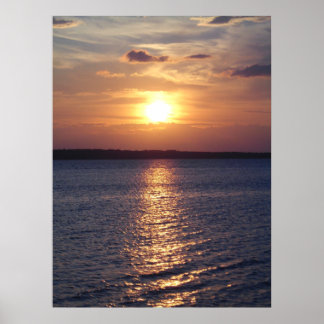 Sunset Lake (vertical) Poster