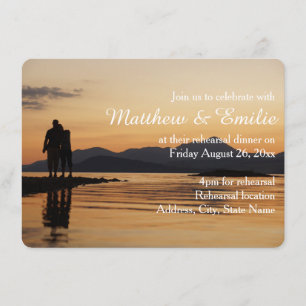Sunset Land and Sea Rehearsal Dinner Invitation