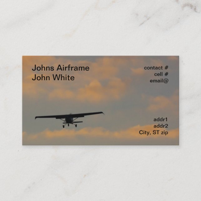 sunset landing business card (Front)