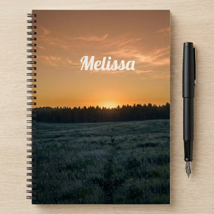 Sunset Landscape Custom Name Notebook