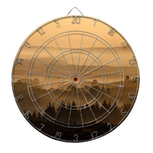 Sunset landscape dartboard