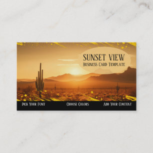 Sunset Landscape Desert Business Card