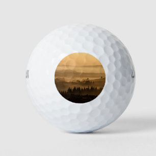Sunset landscape golf balls