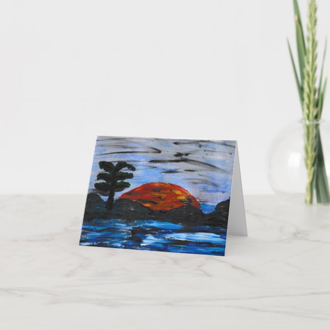 Sunset Landscape  Holiday Card (Front)