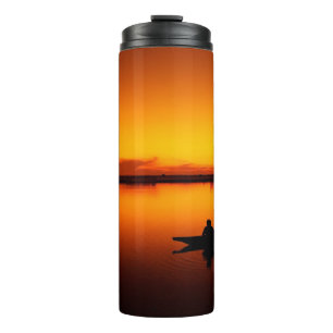 Sunset Landscape with A Boat-68465 Thermal Tumbler