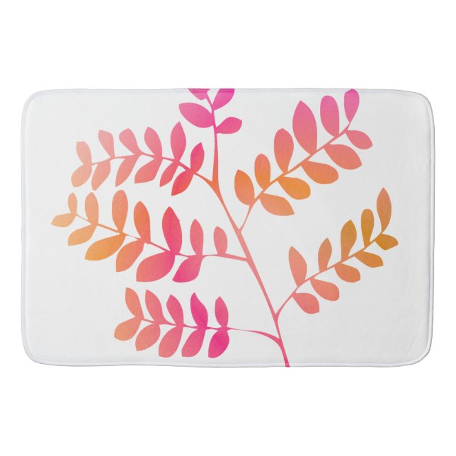 Sunset Leaves Bath Mat (Front)