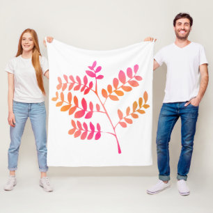 Sunset Leaves  Fleece Blanket