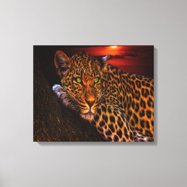 Sunset Leopard Canvas Print (Front)