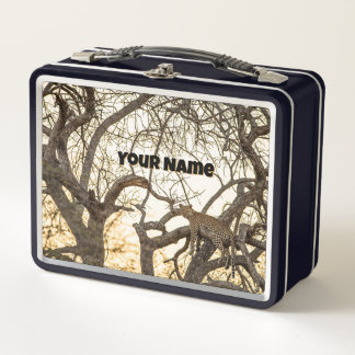 Sunset Leopard Lunch Box – Custom Safari Tin