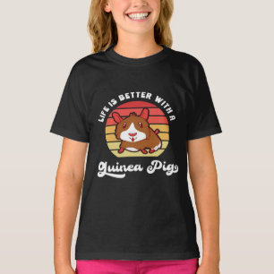 Sunset Life Better With A Guinea Pig Cute Pet T-Shirt