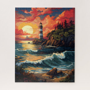 Sunset Lighthouse Jigsaw Puzzle
