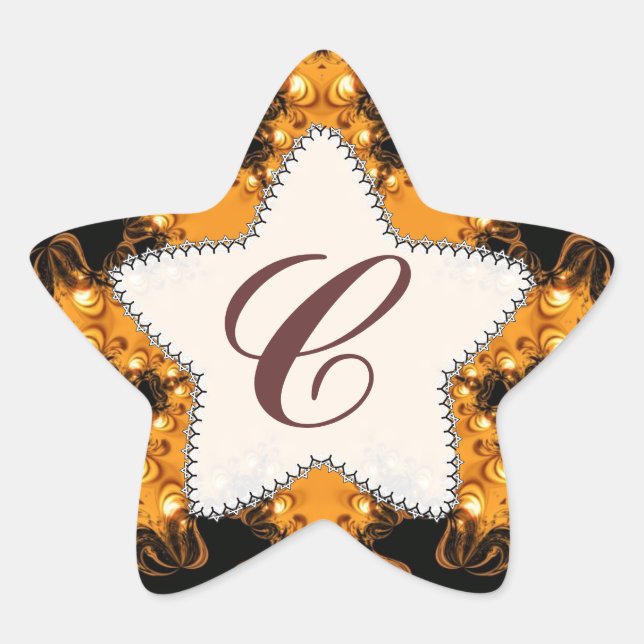 Sunset Lights Monogram Earth Star Sticker (Front)
