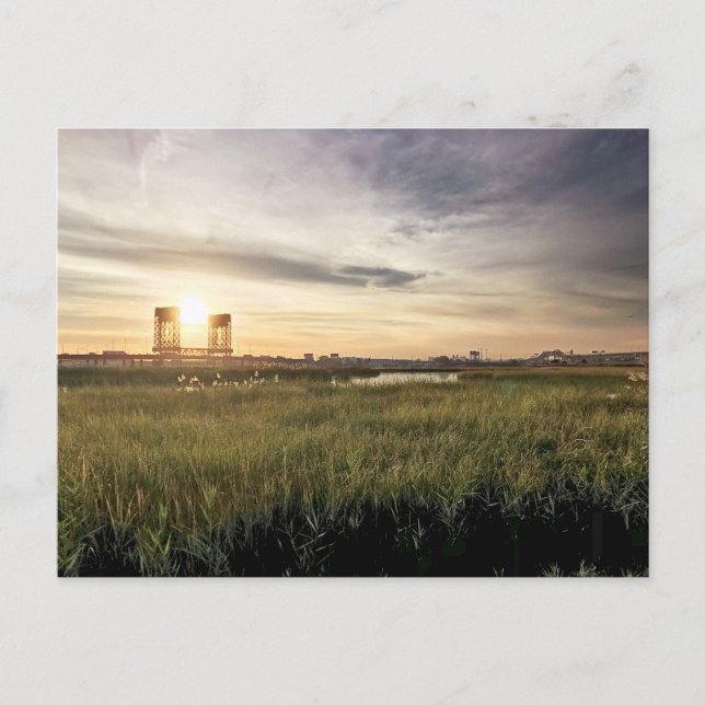 Sunset Lincoln Park West Hackensack River Bridge Postcard (Front)