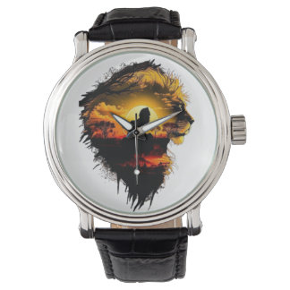 Sunset Lion Silhouette watch