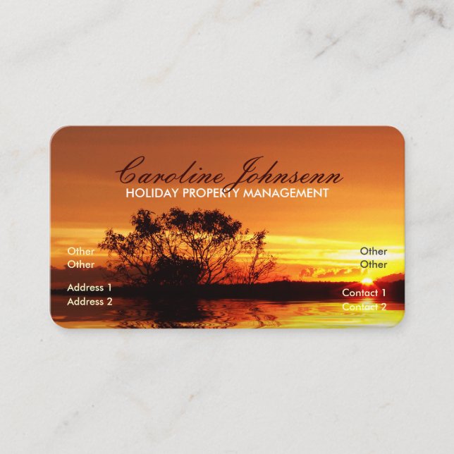 Sunset Liquid Nature Business Card (Front)