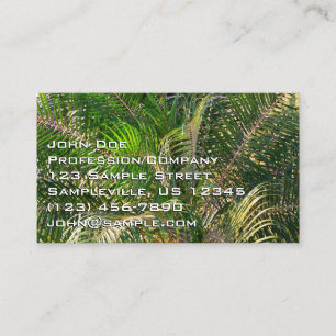 Sunset Lit Palm Fronds Tropical Business Card