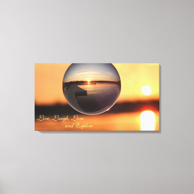 Sunset Live Love Laugh Explore Inspirational Canvas Print (Front)