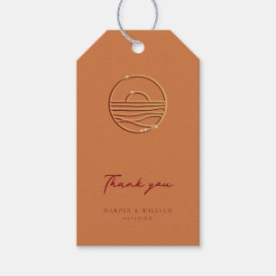 sunset logo terracotta thank you  gift tags