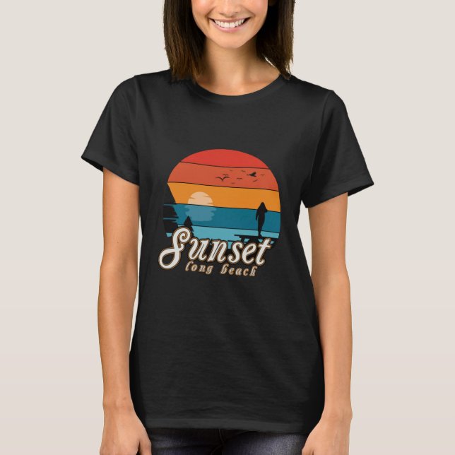 Sunset Long Beach  T-Shirt (Front)