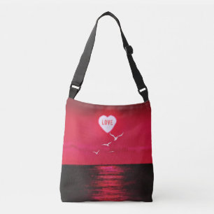 Sunset Love - Romantic - Black Red Crossbody Bag