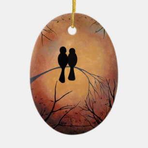 Sunset Lovebirds Ornament