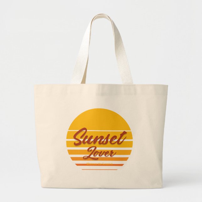 Sunset Lover Large Tote Bag (Front)