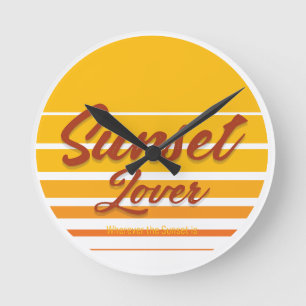 "Sunset Lover" Round Clock